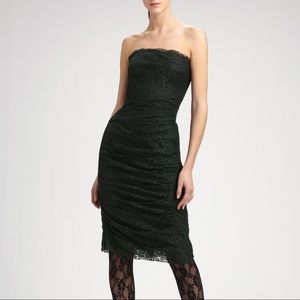 Dolce & Gabbana strapless green lace dress size 44
